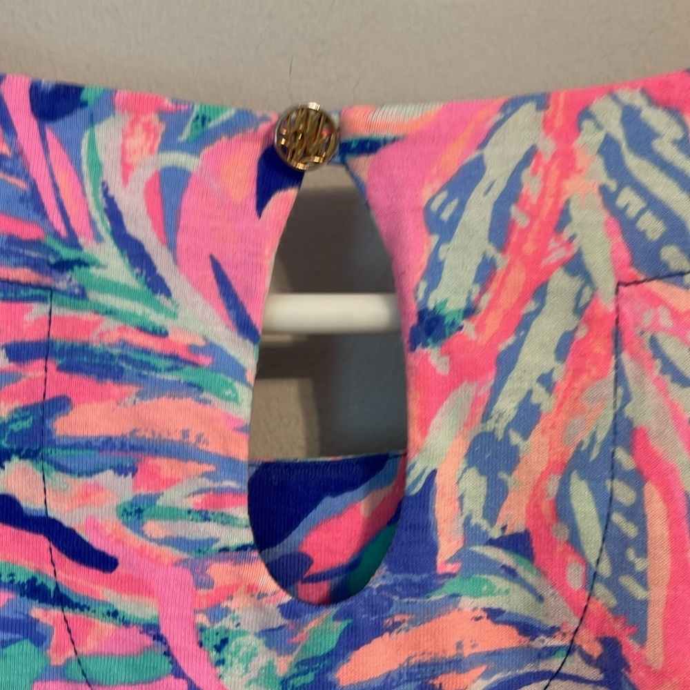 Lilly Pulitzer floral tropical three-quarter sleeve 100% cotton dress size S - Picture 4 of 8